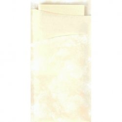 Pochette à couverts avec serviette Dunisoft blanche 33x40 cm SACCHETTO Col. Crème - Colis de 240PC