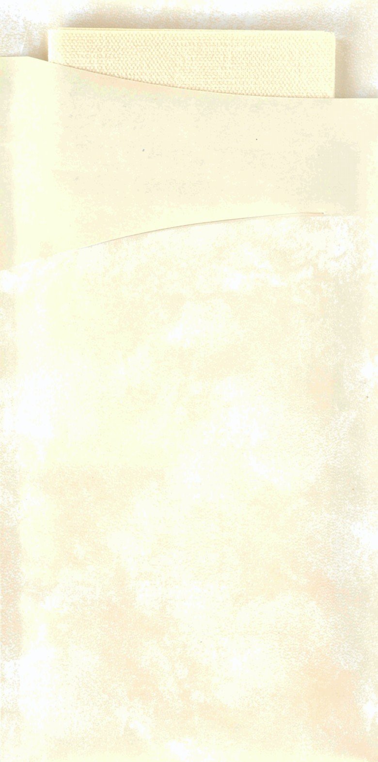 Pochette à couverts avec serviette Dunisoft blanche 33x40 cm SACCHETTO Col. Crème - Colis de 240PC