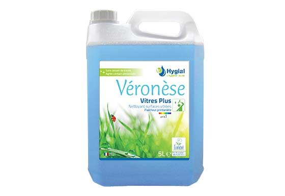 Nettoyant vitres et surfaces modernes Ecolabel VERONESE VITRE PLUS - Bidon de 5L