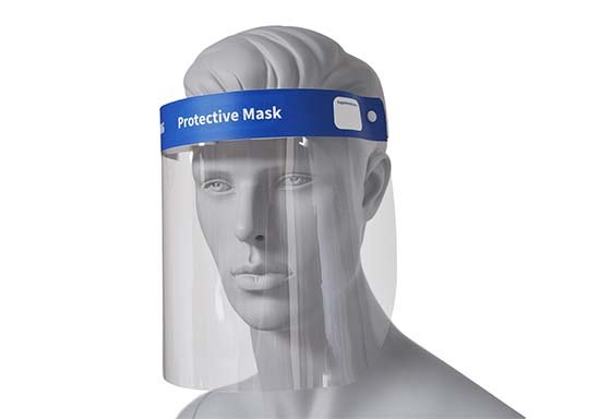Visière de protection transparente flexible fixation élastique - Paquet de 5