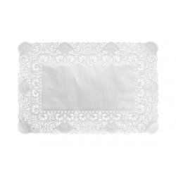 Dentelle en papier 35x25cm col. Blanc - 250PC