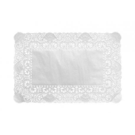 Dentelle en papier 35x25cm col. Blanc - 250PC