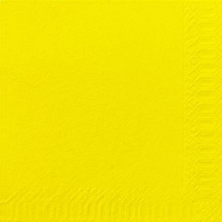 Serviette jetable en ouate 2 plis 33x33 cm Col. Jaune - Colis de 2000PC