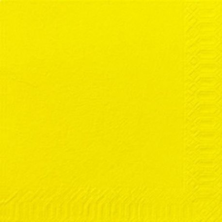 Serviette jetable en ouate 2 plis 33x33 cm Col. Jaune - Colis de 2000PC