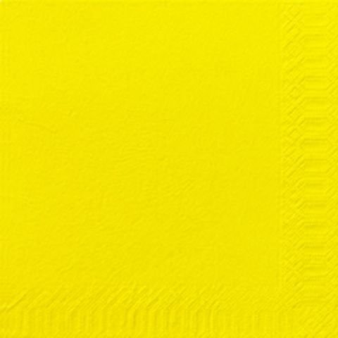 Serviette jetable en ouate 2 plis 33x33 cm Col. Jaune - Colis de 2000PC