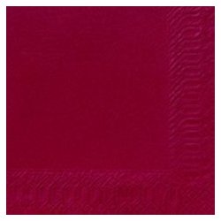 Serviette jetable en ouate 2 plis 24x24 cm Col. Bordeaux - Colis de 2000PC