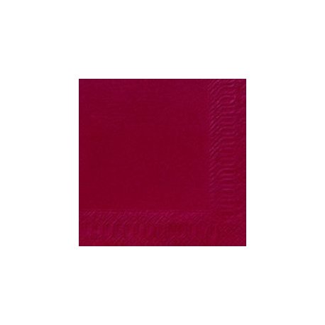 Serviette jetable en ouate 2 plis 24x24 cm Col. Bordeaux - Colis de 2000PC