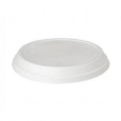 Couvercle bagasse pour bol 80cl ECOECHO en diam.20,1x2,7cm col. Blanc - 320PC