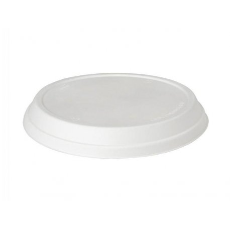 Couvercle bagasse pour bol 80cl ECOECHO en diam.20,1x2,7cm col. Blanc - 320PC