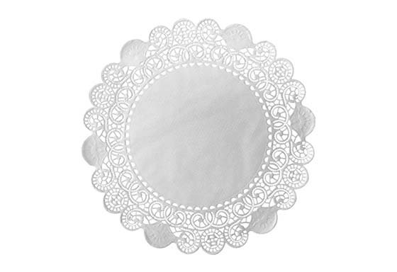 Dentelle ronde en papier Ø19cm col. Blanc - 250PC