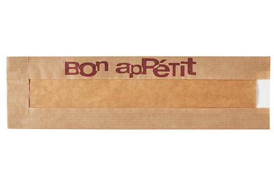 Sac sandwich en papier kraft + fenêtre Lg34 + 6 (soufflet) xHt10 cm col. Brun - 2000PC