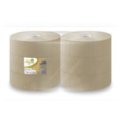 Papier toilette 2 plis MAXI JUMBO ECONATURAL Col. Naturel 350 mètres (1458 feuilles) - 6 RLX