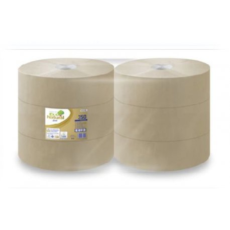 Papier toilette 2 plis MAXI JUMBO ECONATURAL Col. Naturel 350 mètres (1458 feuilles)