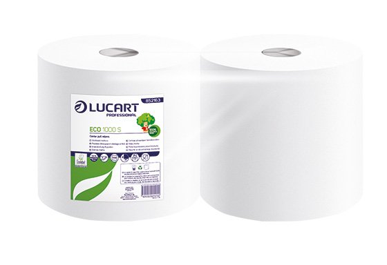 Bobine d'essuyage Ecolabel 2 plis 1000 feuilles 22x30cm Col. Blanc