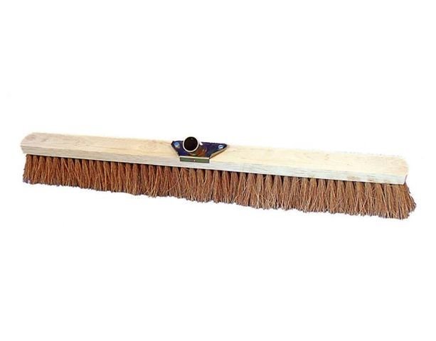 Balai agréé contact alimentaire en fibre souple Bleu douille à vis L.38CM - 1PC
