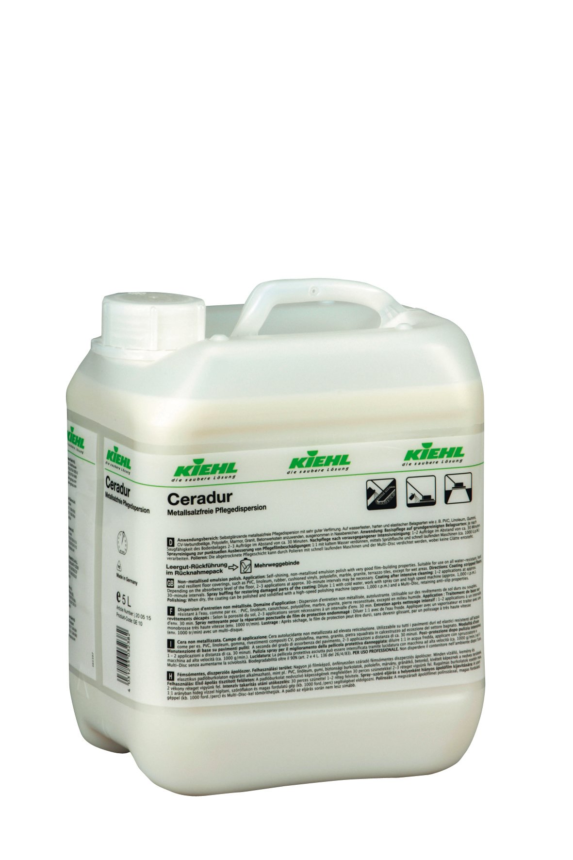 Emulsion protectrice pour les sols par dispersion non métallisée CERADUR-ECO - Bidon de 5L