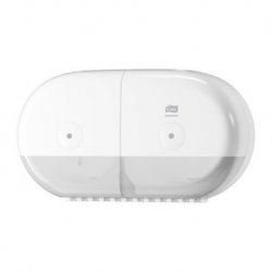 Distributeur de papier toilette double SMARTONE MINI dévidage central ou feuille à feuille Col. Blanc - 1PC