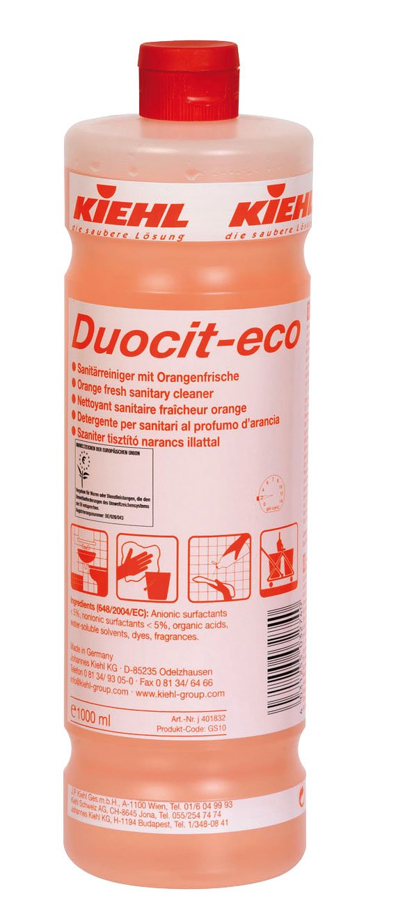 Détergent sanitaire fraîcheur orange Ecolabel DUOCIT-ECO - Flacon de 1L