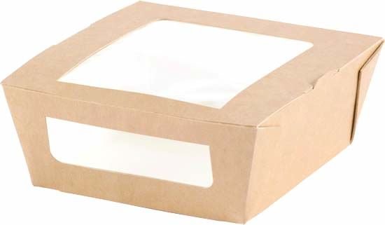 Boîte avec fenêtre en carton FSC 45cl ECOECHO 12x11x4,5cm col. Naturel - 200PC