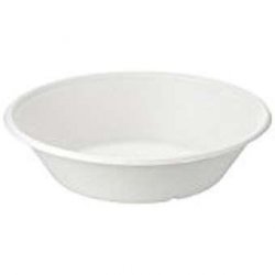 Bol en bagasse ECOECHO 80cl 19,4x19,4x4,8cm col. Blanc - 320PC (couvercle vendu séparément)