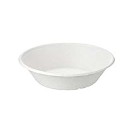 Bol en bagasse ECOECHO 80cl 19,4x19,4x4,8cm col. Blanc - 320PC (couvercle vendu séparément)