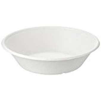 Bol en bagasse ECOECHO 80cl 19,4x19,4x4,8cm col. Blanc - 320PC (couvercle vendu séparément)