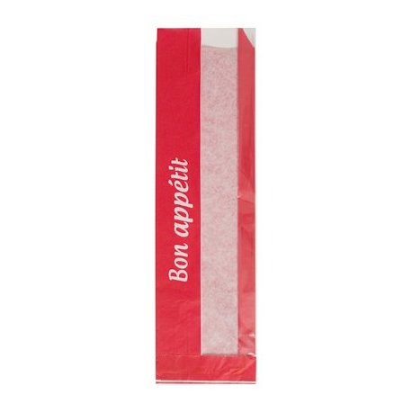 Sac sandwich en papier kraft + fenêtre Lg35 + 4 (soufflet) xHt10 cm col. Rouge - 1000PC