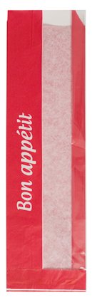 Sac sandwich en papier kraft + fenêtre Lg35 + 4 (soufflet) xHt10 cm col. Rouge - 1000PC