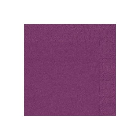 Serviette jetable microgaufrée 2 plis Ecolabel 38x38cm Col. Prune uni - Colis de 1200PC