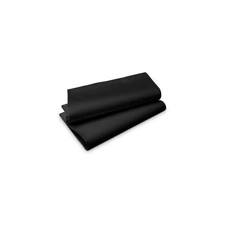 Nappe papier aspect tissu EVOLIN 127x127 Col. Noir - Paquet de 50PC