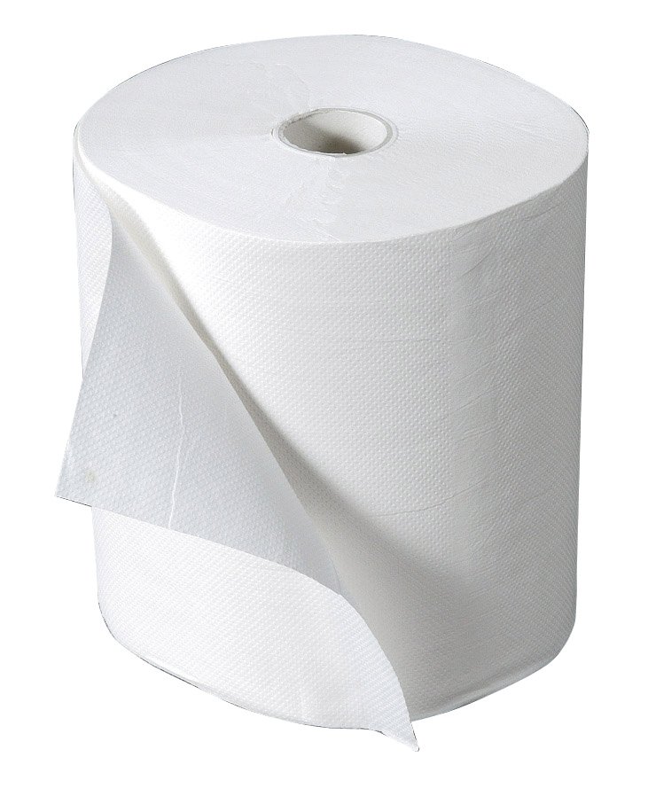 Essuie-mains en rouleau 2 plis HYGIALINE 100% pure ouate 150 mètres - 1 paquet de 6 rouleaux