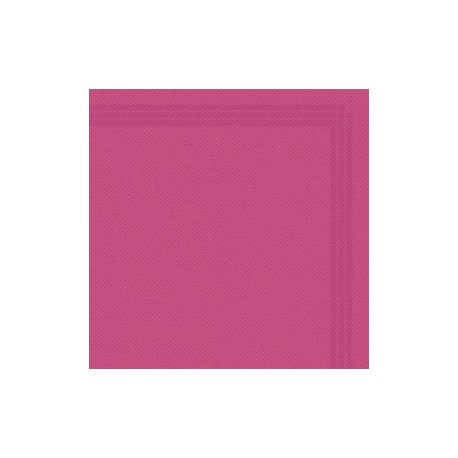 Serviette jetable microgaufrée 2 plis Ecolabel 38x38cm Col. Fuschia liseré - Colis de 1200PC