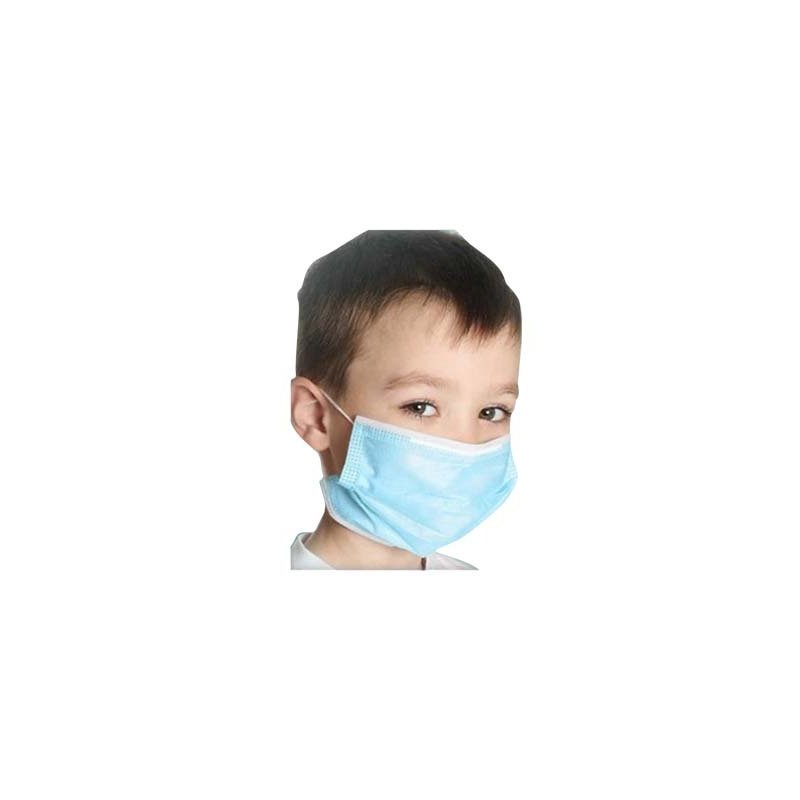 Masque chirurgical ENFANT type 2R col. Bleu - Carton de 2800 