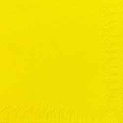 Serviette jetable en ouate 2 plis 40x40 cm Col. Jaune - Colis de 1250PC
