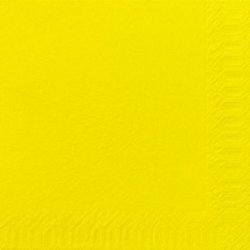 Serviette jetable en ouate 2 plis 40x40 cm Col. Jaune - Colis de 1250PC