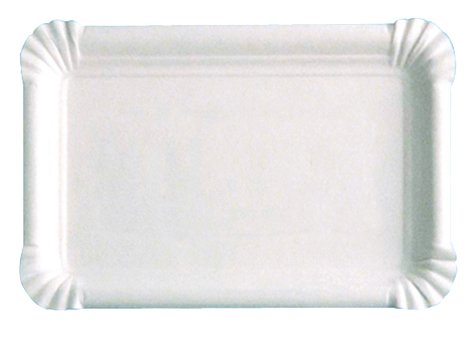 Plateau en carton 23x17cm angles cannelés col. Blanc - 250PC