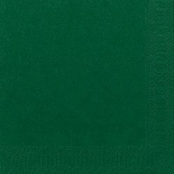 Serviette jetable en ouate 2 plis 40x40 cm Col. Vert foncé - Colis de 1250PC