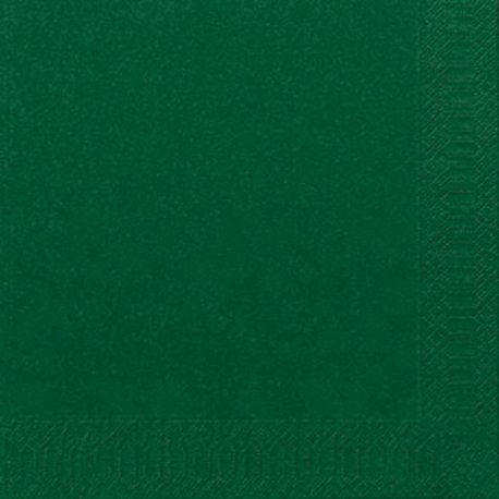 Serviette jetable en ouate 2 plis 40x40 cm Col. Vert foncé - Colis de 1250PC