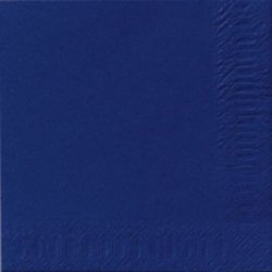 Serviette jetable en ouate 2 plis 40x40 cm Col. Bleu nuit - Colis de 1250PC