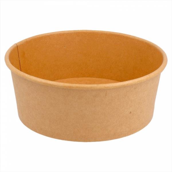 Bol à salade en carton 75cl diam. 15x12,8x6cm col. brun - 300PC