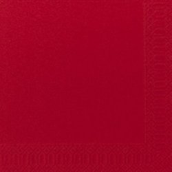 Serviette jetable en ouate 2 plis 40x40 cm Col. Rouge - Colis de 1250PC