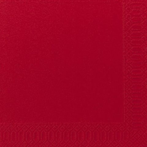 Serviette jetable en ouate 2 plis 40x40 cm Col. Rouge - Colis de 1250PC