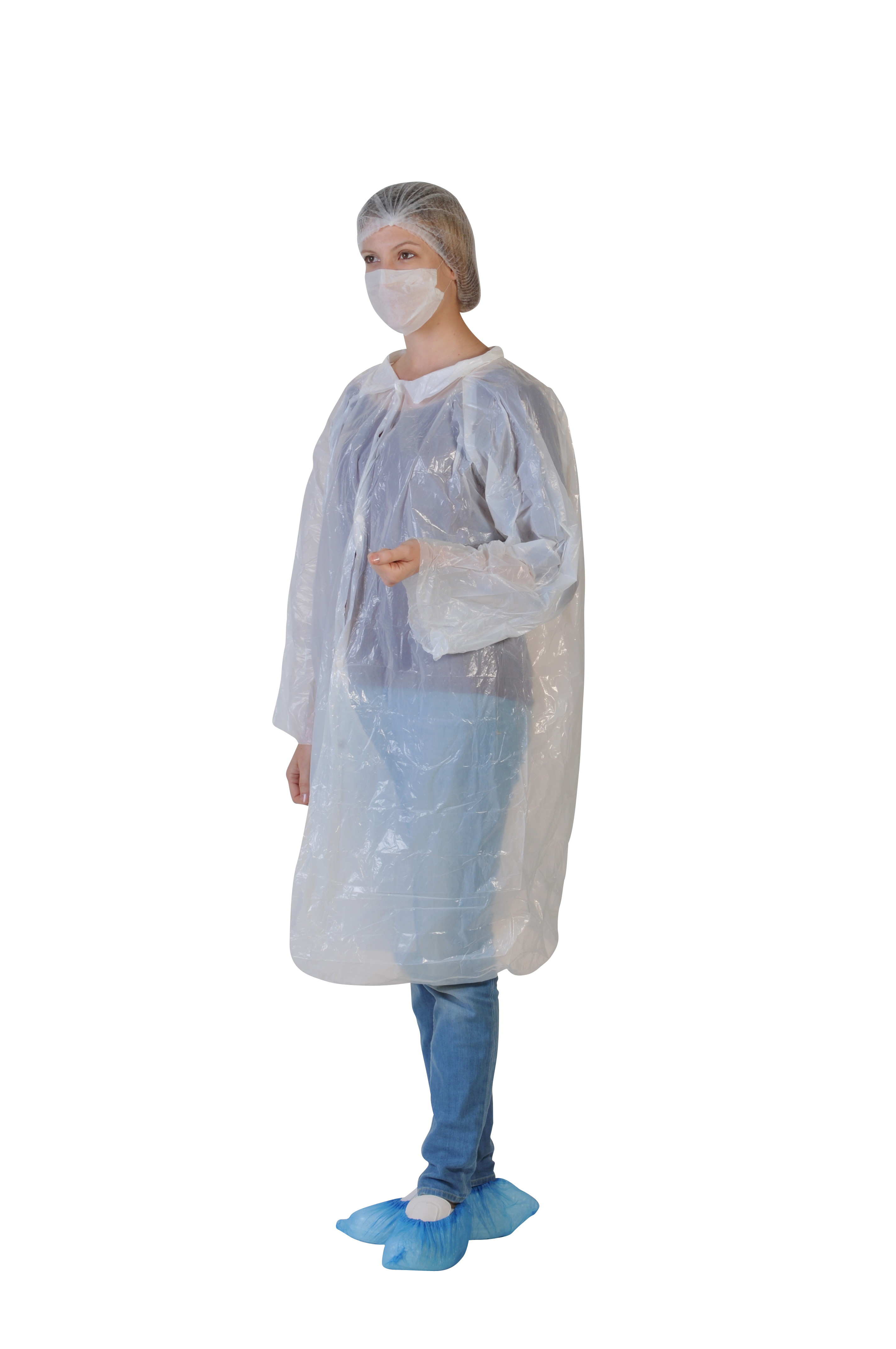 Kit de protection comprenant 1 blouse, 2 sur-chaussures, 1 charlotte et 1 masque - Le kit