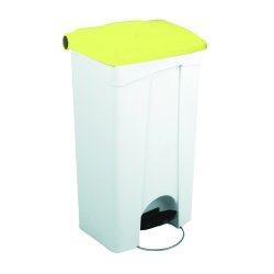 mDesign petite poubelle carré – poubelle cuisine 6L en métal à pédale,  couvercle et seau en plastique – poubelle de bureau, cuisine ou salle de  bain élégante – blanc : : Cuisine et Maison