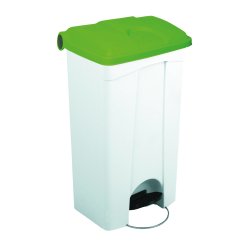 Poubelle à pédale 6L avec couvercle plastique col. Blanc 