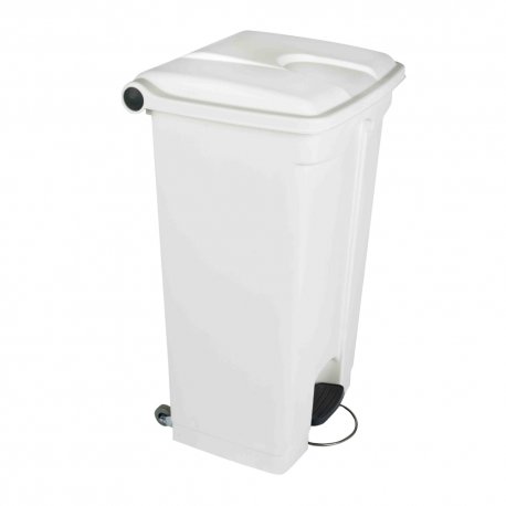 Poubelle à pédale BOOGY 90L avec couvercle blanc - 1PC