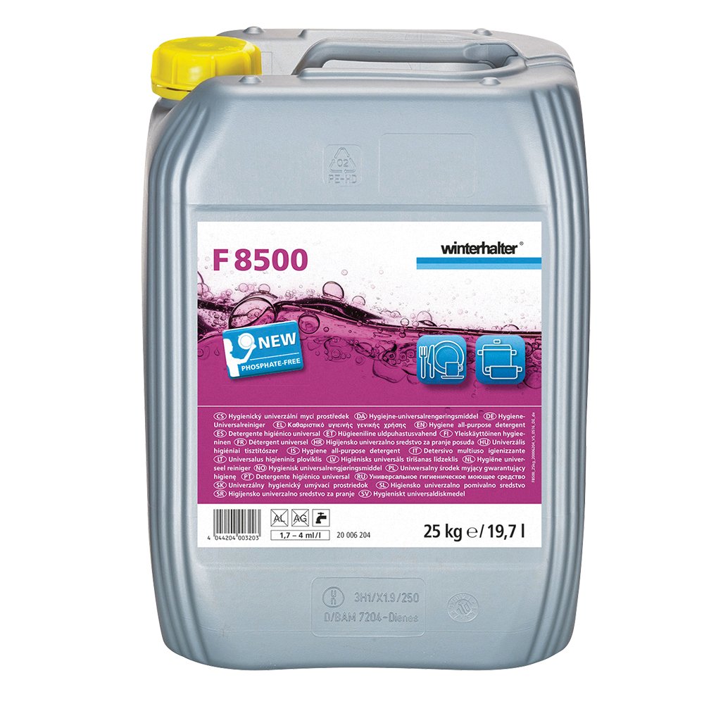 Détergent universel sans phosphates F8500 pour machine WINTERHALTER - Bidon de 25Kg