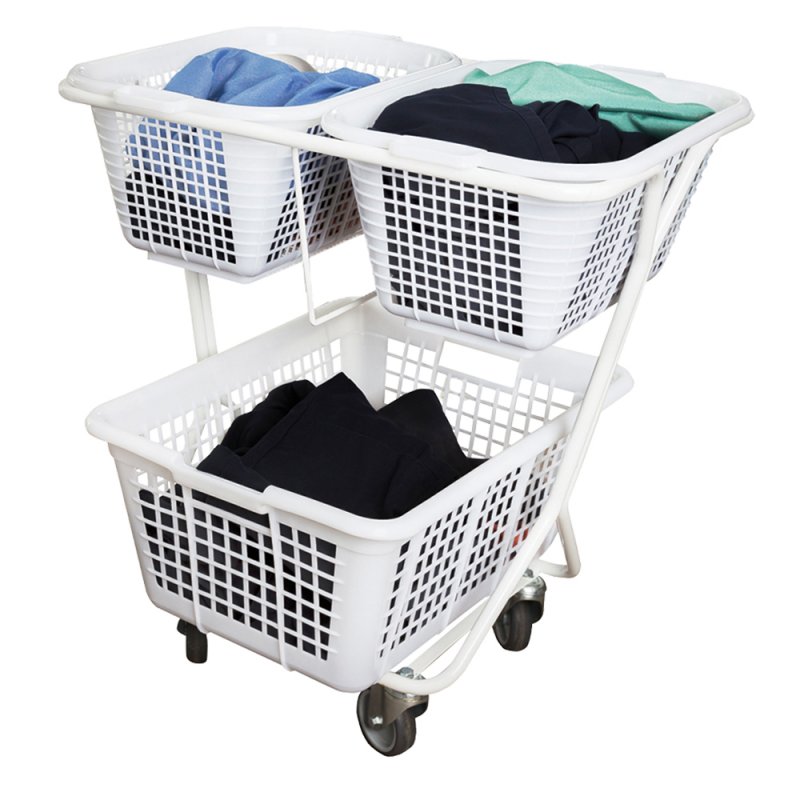 Panier à linge buanderie plastique noir 50L