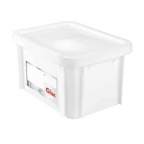 Bac rectangulaire HACCP avec couvercle 15L Blanc - 1PC