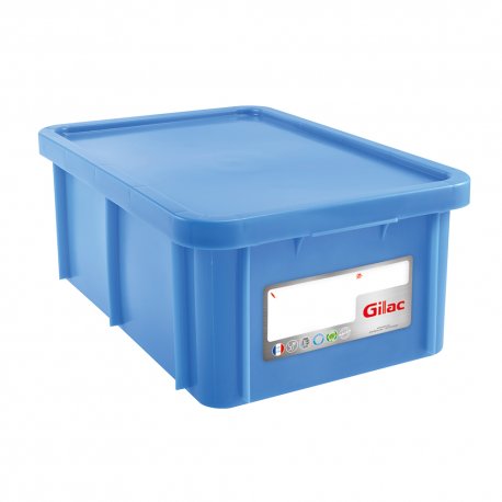 Bac rectangulaire HACCP avec couvercle 35L Bleu - 1PC